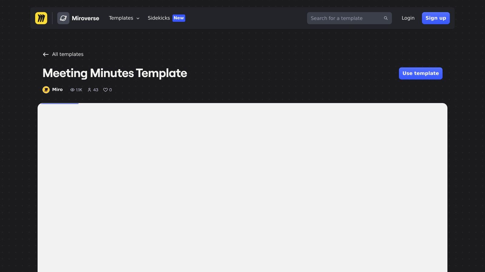 Miro – Meeting minutes and meeting notes templates